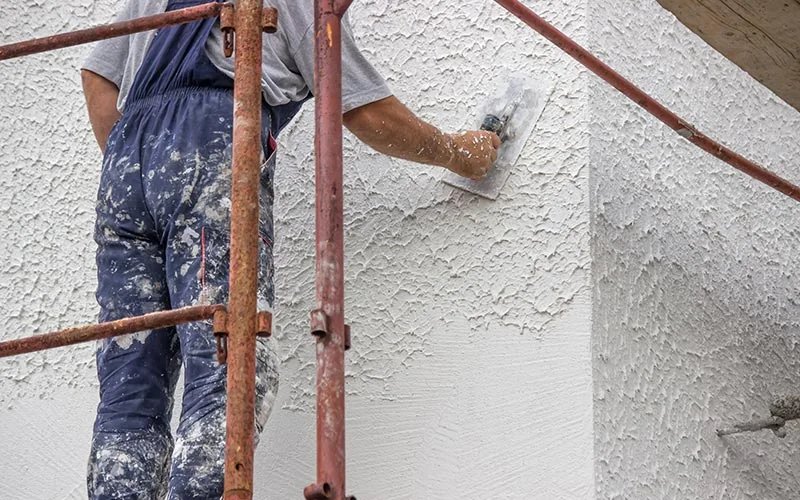 Außenputz auf einer Fassade